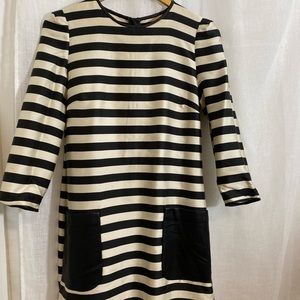 Dolce vita Striped Shift dress faux leather detail